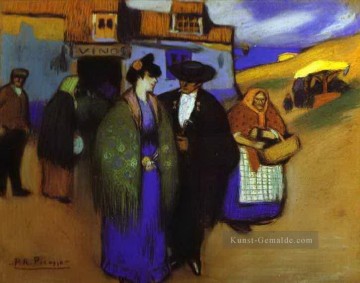  inn - Ein spanisches Paar vor einem Gasthaus 1900 kubist Pablo Picasso